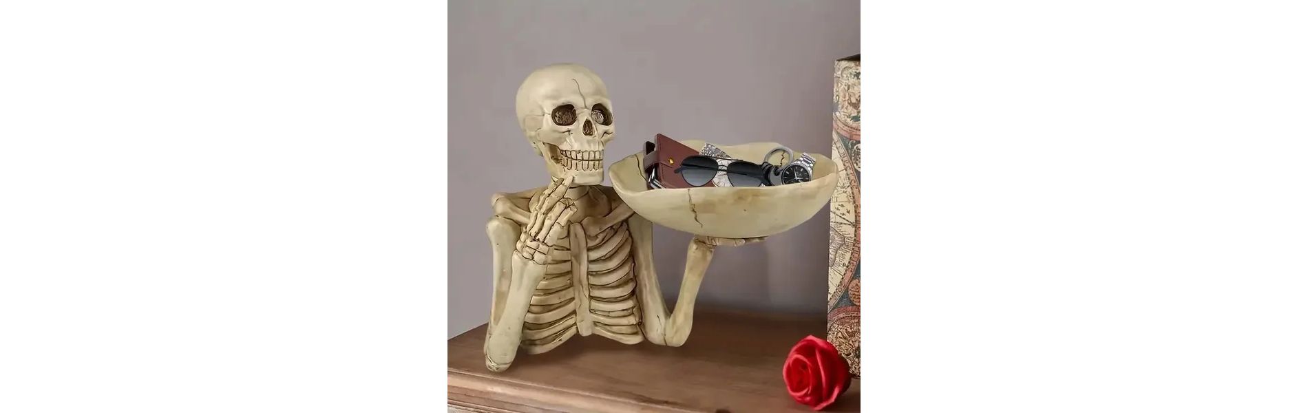 Racxily Halloween Skeleton Storage Tray, Skull Halloween Candy Dish Fruit Snack Serving Tray Platter Cupcake Containers