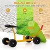 Costzon Kids Ride-on Sand Dumper, Outdoor Sandbox Toy with Ergonomic Handle & 4 Wheels, Heavy-Duty Steel Digging Tool for Ages 3+ (Light Green) - 4 of 4