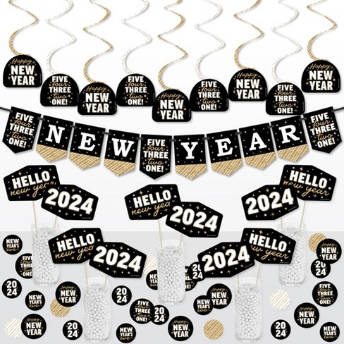 Big Dot of Happiness Gold Glitter 2024 - No-Mess Real Gold Glitter Cut-Out  Numbers - New Year's Eve Party Confetti - Set of 24