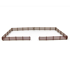 Standi Toys 1/64 Brown Plastic 3 Rail Fence 6" Sections 6 Pack STBFP6 - 1 of 3