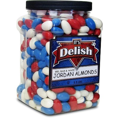 Patriotic Jordan Almonds Medley by It's Delish, 3.5 lbs Jumbo Container