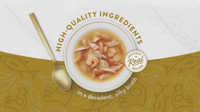 Purina Fancy Feast Lickable Wet Cat Food Complement Creamy Broths - 1.4oz, 2 of 8, play video