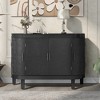 U Shape Accent Storage Cabinet With Antique Pattern Doors, Shelves, Wood Legs Buffet Sideboard For Dining Room, Living Room, Corridor, Hallway - 2 of 4