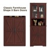 Tall Corner Storage Cabinet with Tempered Glass Doors, Barn Doors, and Adjustable Shelves - 3 of 4