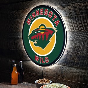Evergreen Ultra-Thin Edgelight LED Wall Decor, Round, Minnesota Wild- 23 x 23 Inches Made In USA - 1 of 4