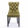 Velvet Tufted Dining Chairs with Nailhead Trim, 2-Piece Upholstered Solid Wood Chair Set for Dining Room-The Pop Home - 4 of 4
