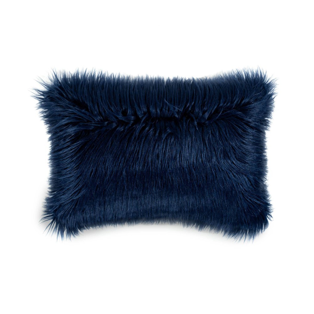 Photos - Pillowcase 13"x20" Oversize Mongolian Luca Soft Faux Fur Lumbar Throw Pillow Cover Na
