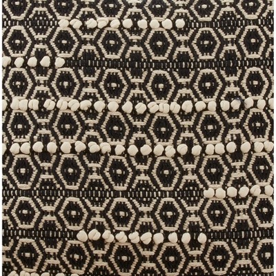 18" Black and White Dual-Tone Moroccan Square Throw Pillow