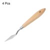 Unique Bargains Stainless Steel Flexible Pointy Wood Handle Painting Mixing Knife 4 Pcs - 3 of 4