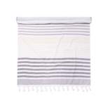 Cotton Oversized Striped Fouta Beach Towel with Tassels by Blue Nile Mills