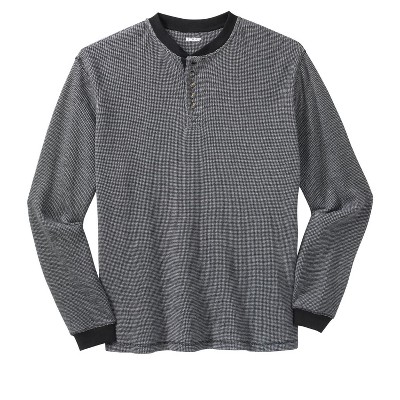 KingSize Men's Big & Tall Tall Waffle-Knit Thermal Henley Tee Big
