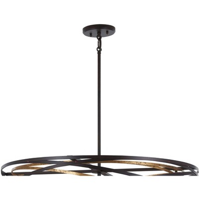 Vortic Flow Dark Bronze and Mosaic Gold 8-Light Contemporary Pendant