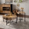NicBex Retro Wooden Round Coffee Table with Metal Legs,Simple Wood Side Table,Center Table for Living Room - 2 of 4