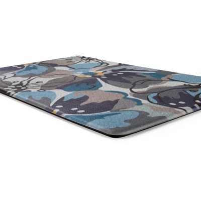 Blue and Gray Floral Anti-Fatigue Standing Mat 18" x 47"