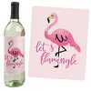 Big Dot of Happiness Pink Flamingo - Party Like a Pineapple - Tropical Summer Party Decor for Women and Men - Wine Bottle Label Stickers - Set of 4 - 3 of 4