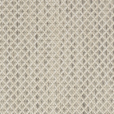 Courtyard Geometric Ivory Silver 5' Round Synthetic Outdoor Rug