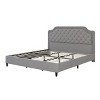 XIYUYEU Full/Queen/King Upholstered Platform Bed Frame with Velvet Ruched and Button Tufted Headboard,No Box Spring Needed,Easy Assembly,White/Gray - 4 of 4