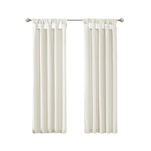 DSVIMOY Curtain Panels, Twist Tab Lined Window Curtain Panel for Living Room, Bedroom, White, 84"*50"*0.13" - 1 of 4