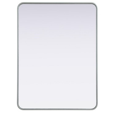 Elegant Lighting Contour Metal Rectangle Mirror 30x40 in Silver