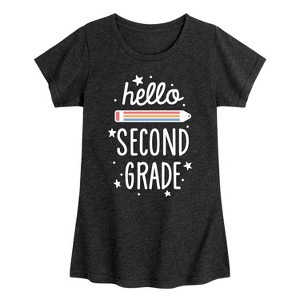 Girls' - Instant Message - Hello Second Grade Fitted Short Sleeve Graphic T-Shirt - 1 of 4