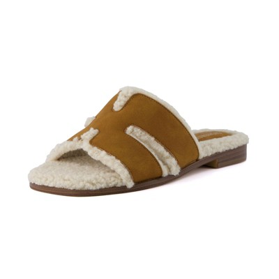 CUSHIONAIRE Voyage Cutout Strap Slides for Women, Slip On Summer Flats, Trendy Footwear, Comfortable Vacation Style Sandals for Women 2025