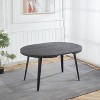 NicBex Minimalist Oval Extendable Dining Table with Black Metal Legs,Modern Kitchen Table Bar Table,Dining Room Furniture - 3 of 4