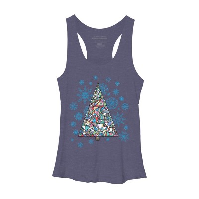 Women's Design By Humans Christmas fir-tree By xgdesign Racerback Tank Top