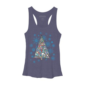 Women's Design By Humans Christmas fir-tree By xgdesign Racerback Tank Top - 1 of 3