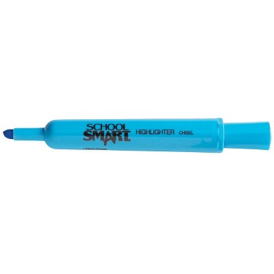 School Smart Highlighter, Chisel Tip, Tank Style, Blue, pk of 48