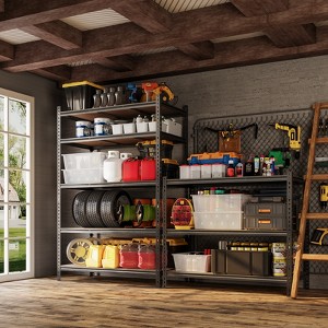 Storage Shelves 5 Tier Garage Shelving Heavy Duty Adjustable Metal Shelving Unit, Garage Shelves for Basement, Warehouse, Pantry, Closet, Kitchen - 1 of 4