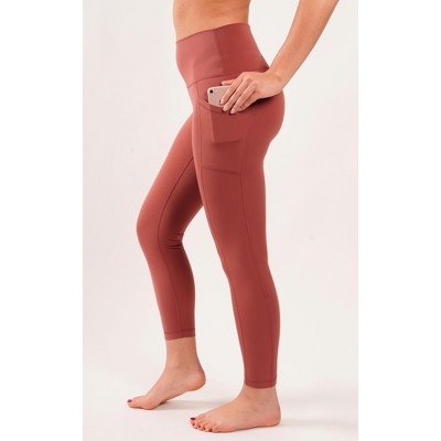 Yogalicious Womens Lux Elastic Free High Waist Side Pocket 7/8 Ankle Legging  : Target