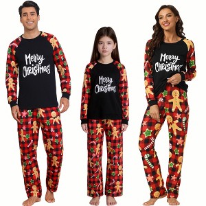 cheibear Christmas Sleepwear Long Sleeve Tee with Pants Lounge Family Pajama Sets - 1 of 4