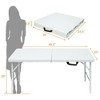 4 FT Portable Folding Table, Heavy Duty Fold in Half Utility Table with Handle, Adjustable Height Folding Table for Picnic Party Camping and Party - 3 of 4