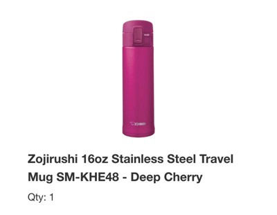 Zojirushi Vacuum Insulated 16 oz. Cherry Red Travel Mug SM-YAE48RA - The  Home Depot