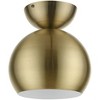 Livex Lighting Stockton 1 - Light Semi-Flush Mount in  Antique Brass - 3 of 3