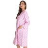 Dreamcrest Womens Snap-Front House Coat Flannel Duster Nightgown with Pockets - 2 of 3