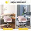 Dronkon Accent Chair Modern Home Office Leisure Chair with Adjustable Velvet Height and Casters - 3 of 4