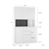 LOVMOR  74" Kitchen Pantry Cabinet with Charging Station,White - 4 of 4