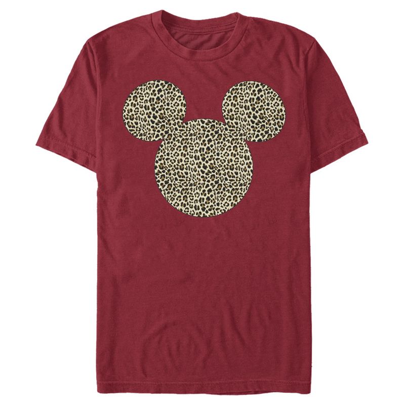 Men's Mickey & Friends Mickey & Mickey Mouse Cheetah Print Classic Ears T-Shirt, 1 of 5