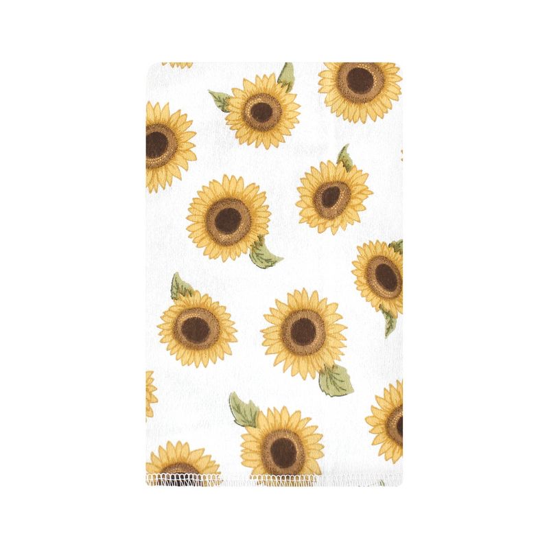 Hudson Baby Infant Girl Cotton Flannel Burp Cloths, Sunflower, One Size, 3 of 8