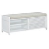 Lycvki Distressed Shutter Storage Bench with Acacia Veneer - 2 of 4