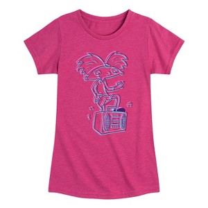 Girls' - Hey Arnold! - 3D Arnold Fitted Short Sleeve Graphic T-Shirt - 1 of 4