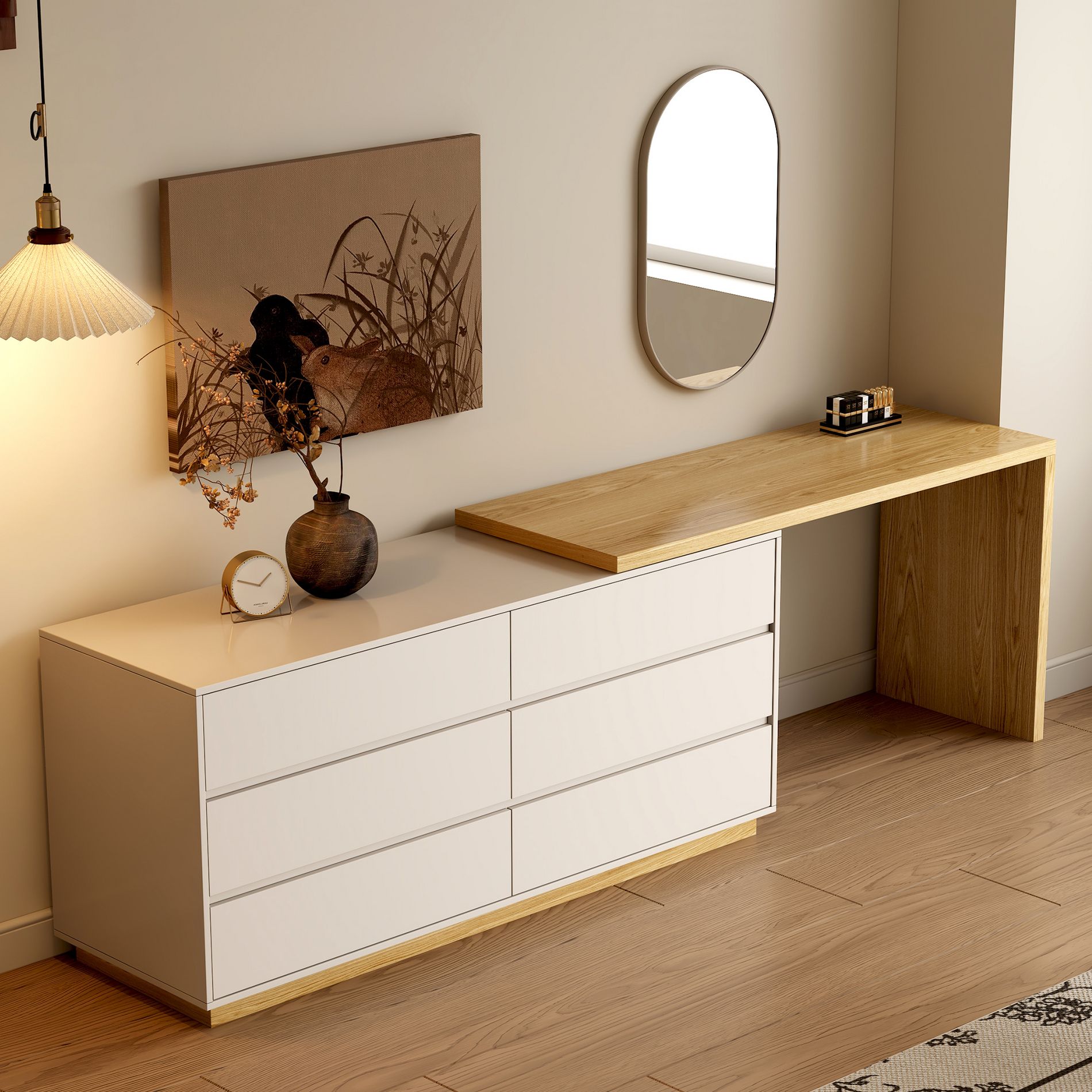 Luck Live Stretchable Dresser with Six Storage Drawers