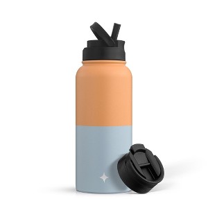 JoyJolt Vacuum Insulated Water Bottle with Flip Lid & Sport Straw Lid - 32 oz Large Hot/Cold Vacuum Insulated Stainless Steel Bottle - 1 of 4
