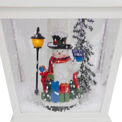 White LED Lighted Musical Snowman Christmas Street Lamp Decoration