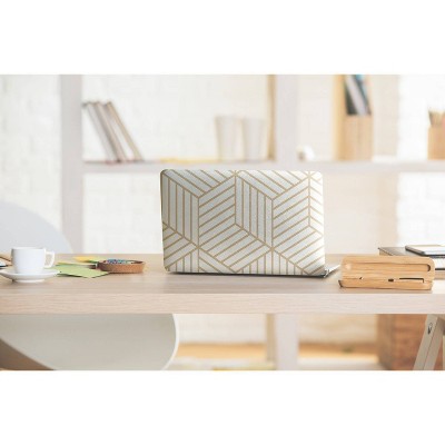 White and Gold Geometric Vinyl Peel and Stick Wallpaper Roll