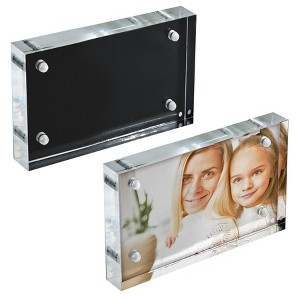 Azar Displays Acrylic Block Frame with Metal Back Plate, 2-Pack - 1 of 4