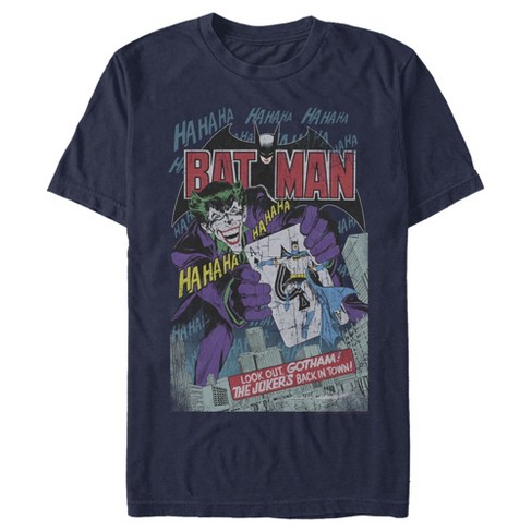 Wiskundige Susteen Uitgraving Men's Batman Joker Vintage Card T-shirt : Target