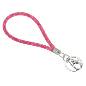 Unique Bargains Crystal ID Card Wristlet Bling Keychain Lanyards with Metal Clasp - 1 of 4