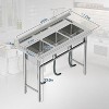 AMERLIFE Stainless Steel Freestanding Sink with Worktop & Storage, Multi-Functional Prep Station for Kitchen, Laundry or Commercial Use - 2 of 4